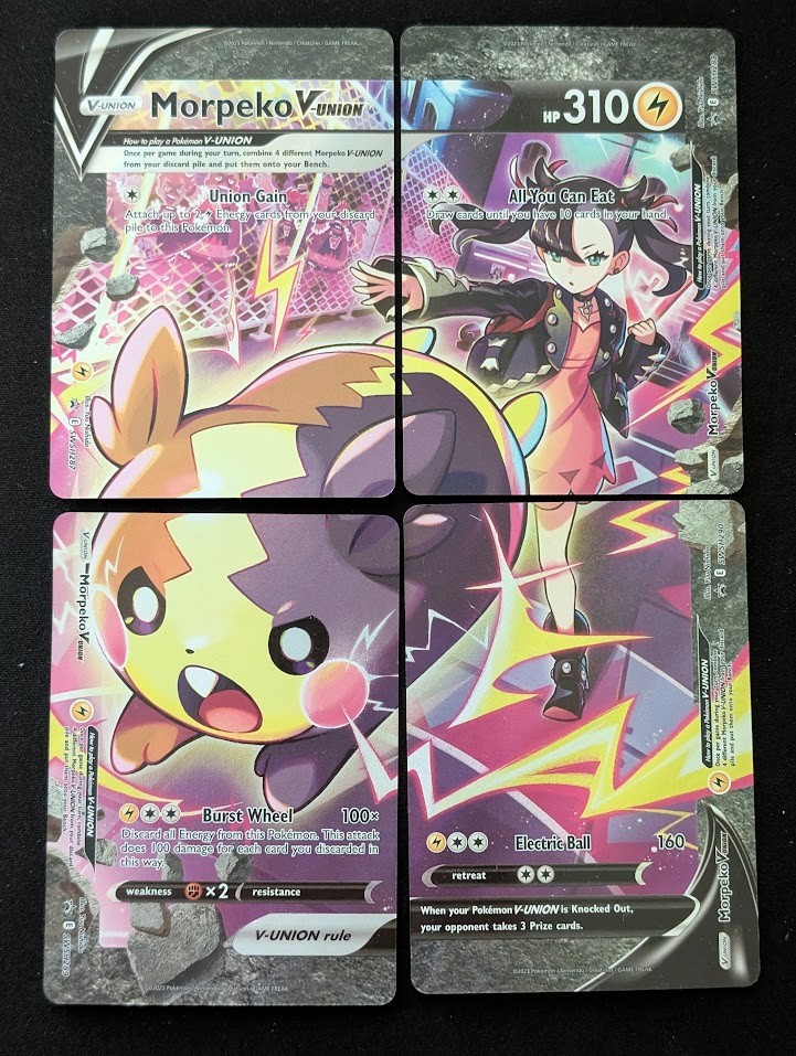 Pokemon Morpeko V-Union 4 Card Set SWSH287 SWSH288 SWSH289 SWSH290 Promo NM/Mint
