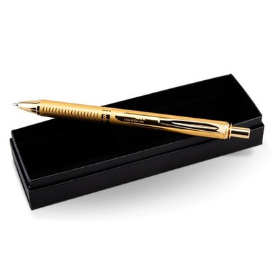 Pentel EnerGel Alloy RT Retractable Liquid Roller 1 Count (Pack of 1), Gold 