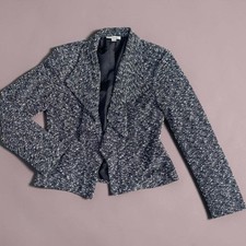 Black and White Boucle Tweed Blazer Jacket Size S