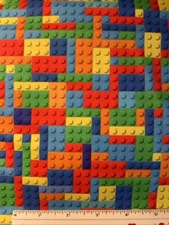 Legos building bricks cotton quilting fabric By Mooks Fabrics  BTY 44” Wide