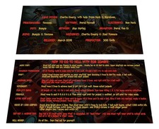Spooky Rob Zombie Spookshow International Pinball Custom Apron Instruction Cards
