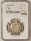 1902-O BARBER HALF DOLLAR - NGC VF-30, ABSOLUTELY PERFECT!