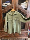 Vintage 60s Us Army OG-107 Sateen Utility Shirt Large Green Vietnam Military