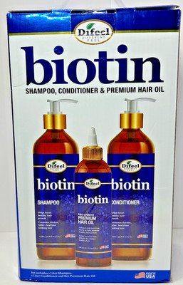 Difeel Biotin Pro Growth Shampoo, Conditioner & Premium Hair Oil 3-PC Gift Box