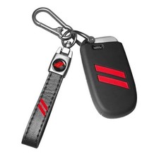 Key Fob Cover with Keychain for Dodge Charger Durango Challenger Red Trim