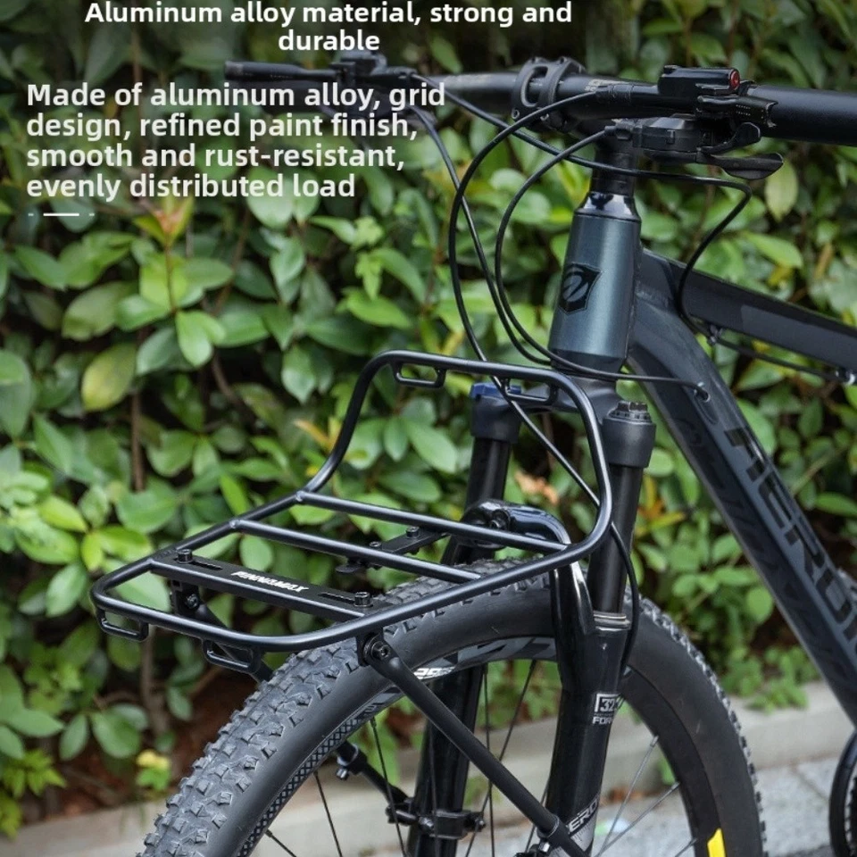 Frameless Front Rack Bike Front Rack Steel Support Rods Grid Pattern Basket - Image 3 of 4