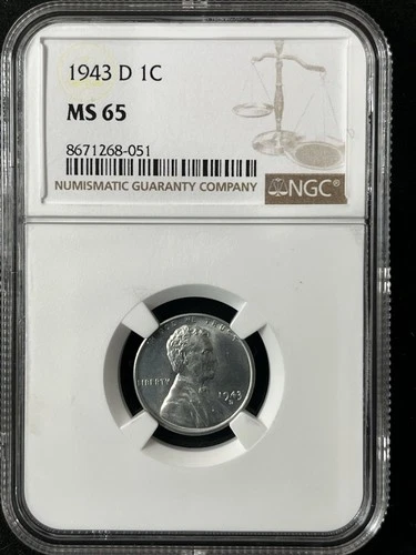 1943-D  1C Lincoln Wheat One Cent  NGC MS65  8671268-051