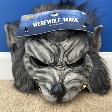 Spirit Halloween Werewolf Mask Gray Latex Scary New Nwt