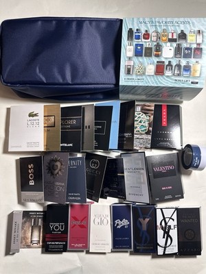 Limited Macys' 26-Pc. Fragrance Sampler Set For Him With Blue Gift Bag + BONUS!
