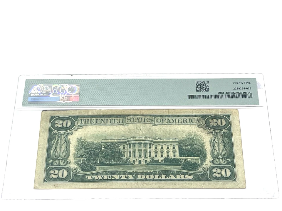 Pre 57 - 1950B $20 Federal Reserve Note Kansas City, Green Seal, PMG 25 VF (#19) - Image 2 of 2