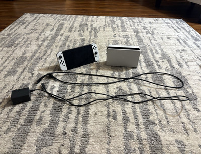 Nintendo Switch OLED White Console w/ Dock Joy-Con and 128 GB SD card