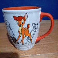BAMBI Disney Store Classic sketch ceramic coffee mug cup 16oz Rare FLOWER