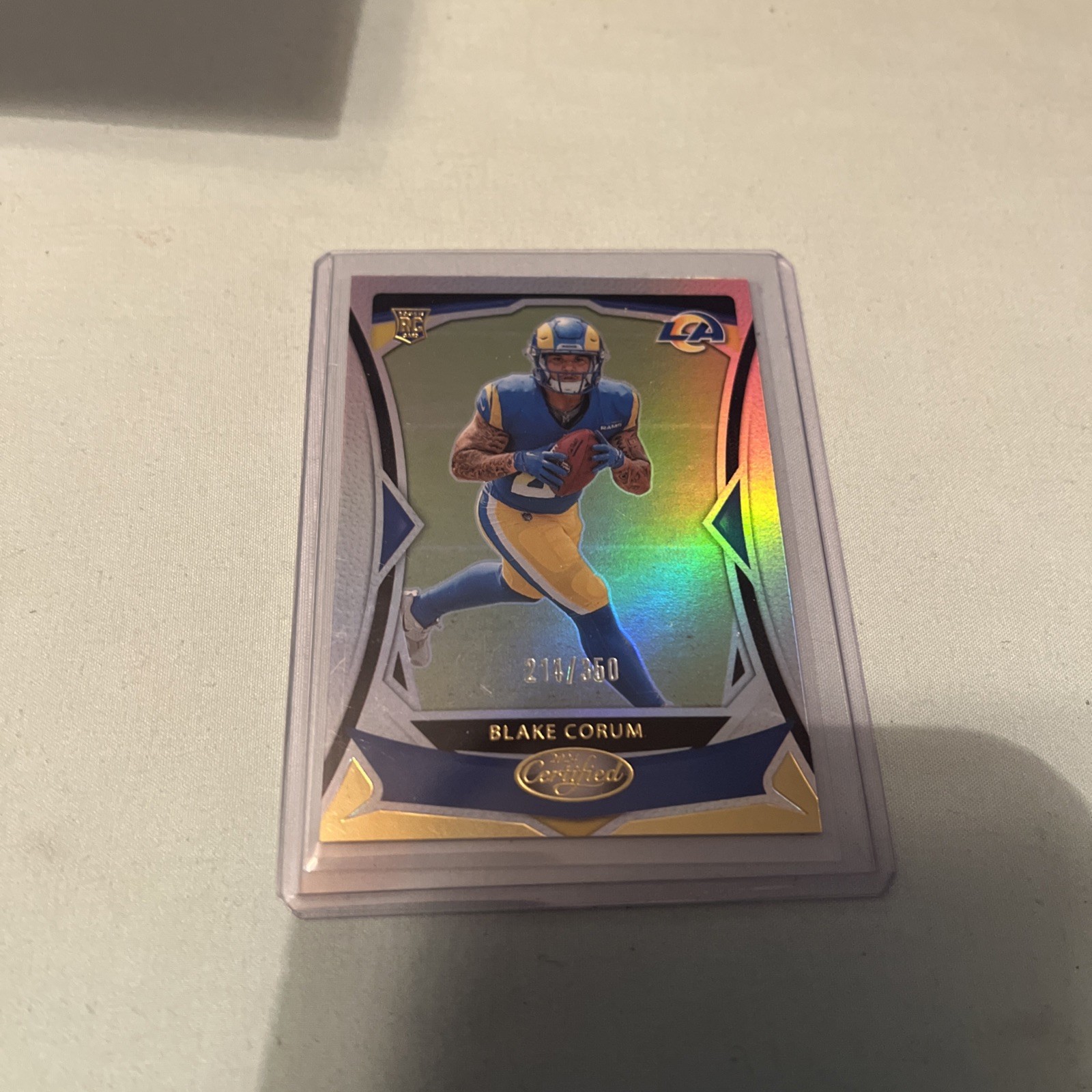 BLAKE CORUM 2024 PANINI CERTIFIED FOOTBALL RC ROOKIE CARD 214/350 #160 - RAMS