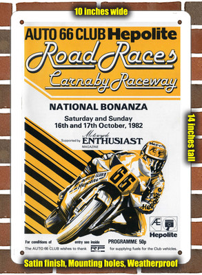 METAL SIGN - 1982 Carnaby Raceway Racing Program - 10x14 inches