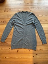 Kaschmir Strickjacke, Damen, zweifädig Gr. 38 M, Anthrazit, Sehr Guter Zustand