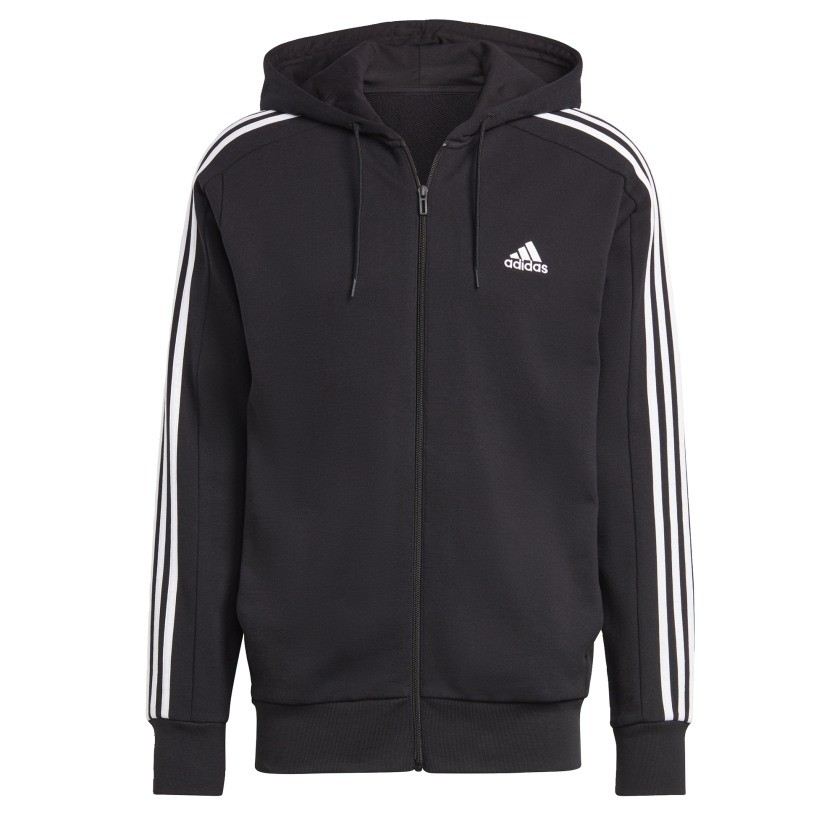 adidas men Essentials French Terry 3-Stripes Full-Zip Hoodie adidas men Essentials French Terry 3-Stripes Full-Zip Hoodie
