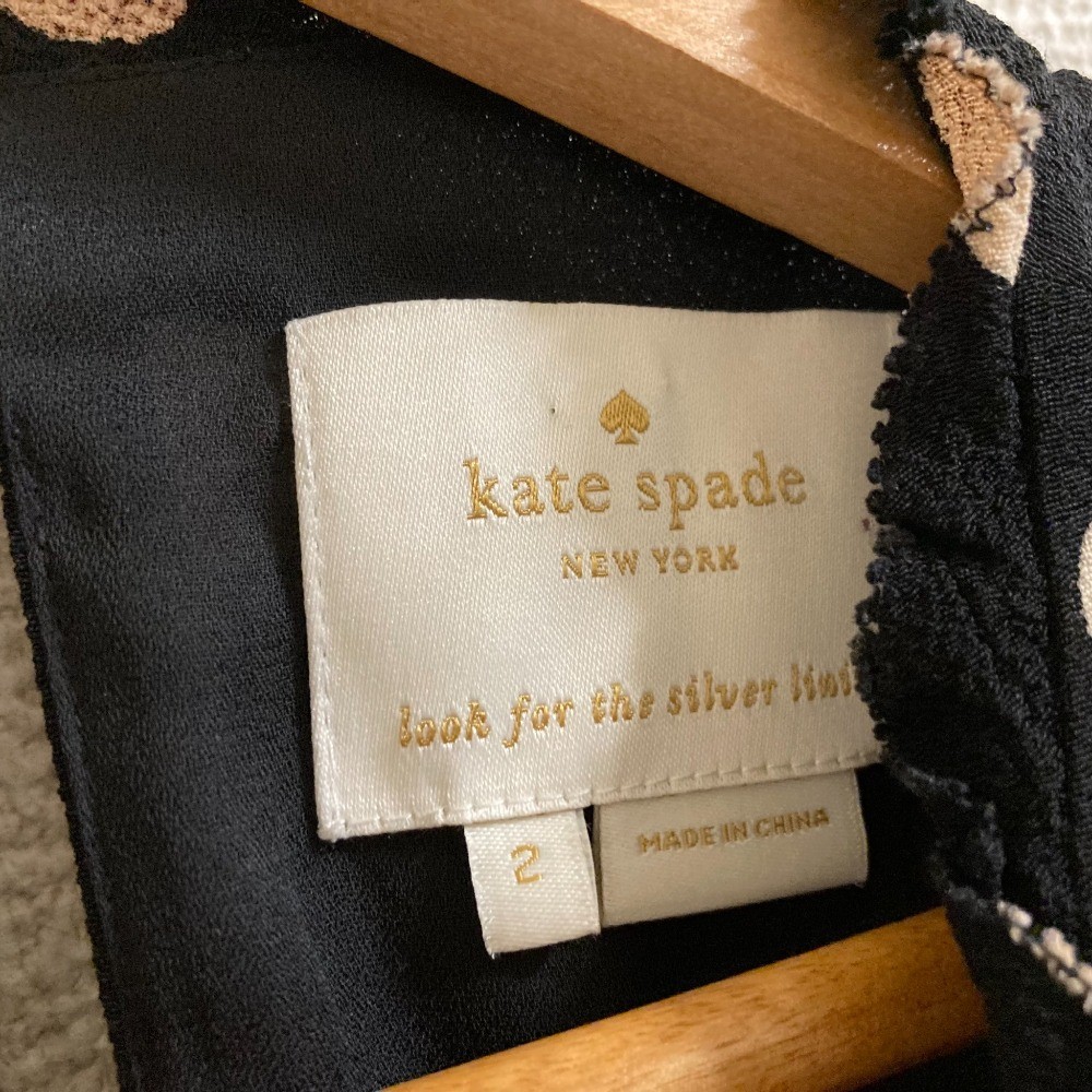 Kate Spade polka dot knee-length dress, size 2, black Women USED thumbnail 4