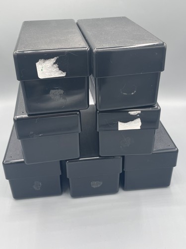 7 Black Storage Box Coin Holder Acrylic Air-tite Display Case Holds 20 Card Slot