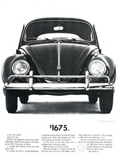 1961 Volkswagen Beetle Genuine Vintage Print Ad Automobile Car Vw Bug 10 X 14