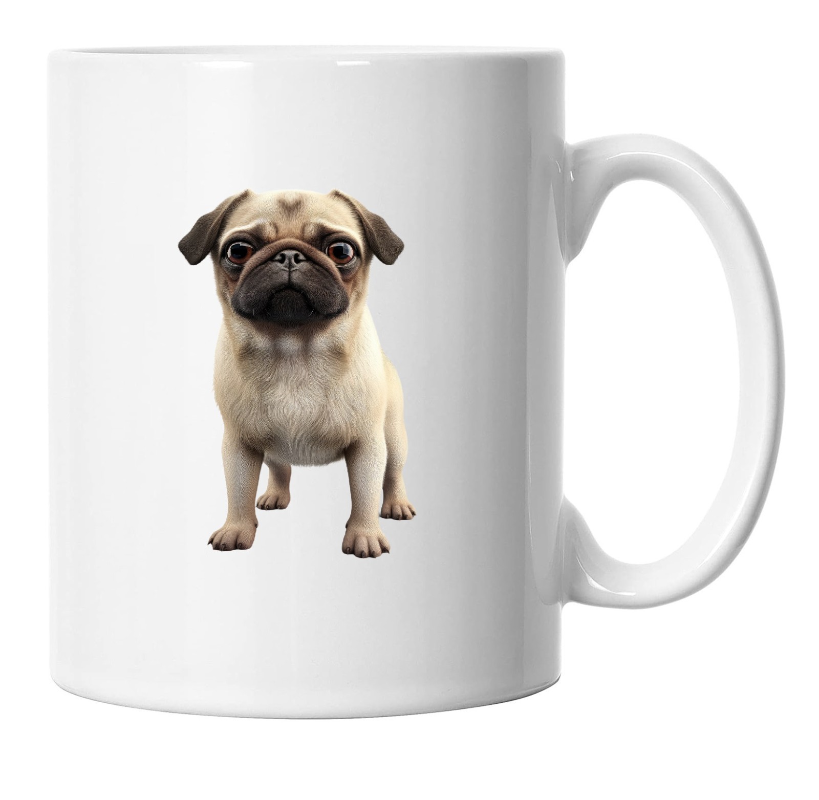 Pug Mug,  Pug Watercolour Image  Picture Mug