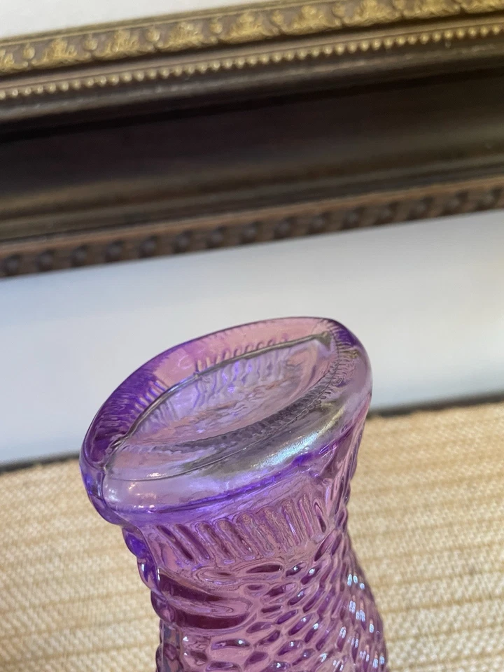 DECANTADOR DE BOTELLAS EN FORMA DE KOI PESCADO AZUL Y PÚRPURA, 12” HERMOSO DE COLECCIÓN Foto 4 de 4