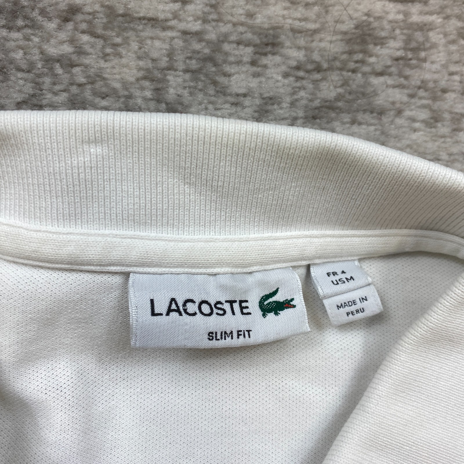 Lacoste Polo Shirt Medium Size 4 White Crocodile Outdoors Preppy Casual Hike Men thumbnail 4