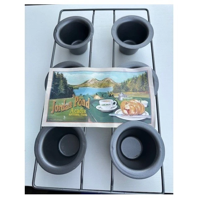 Jordan Pond Acadia National Park Popover Pan 6 Cup Non-Stick Bakeware Dark Gray