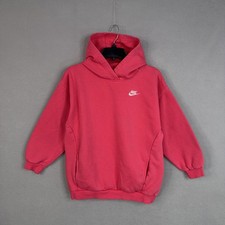 Nike Hoodie Youth Large Pink Pullover Club Fleece Sweatshirt Swoosh Kids Girls