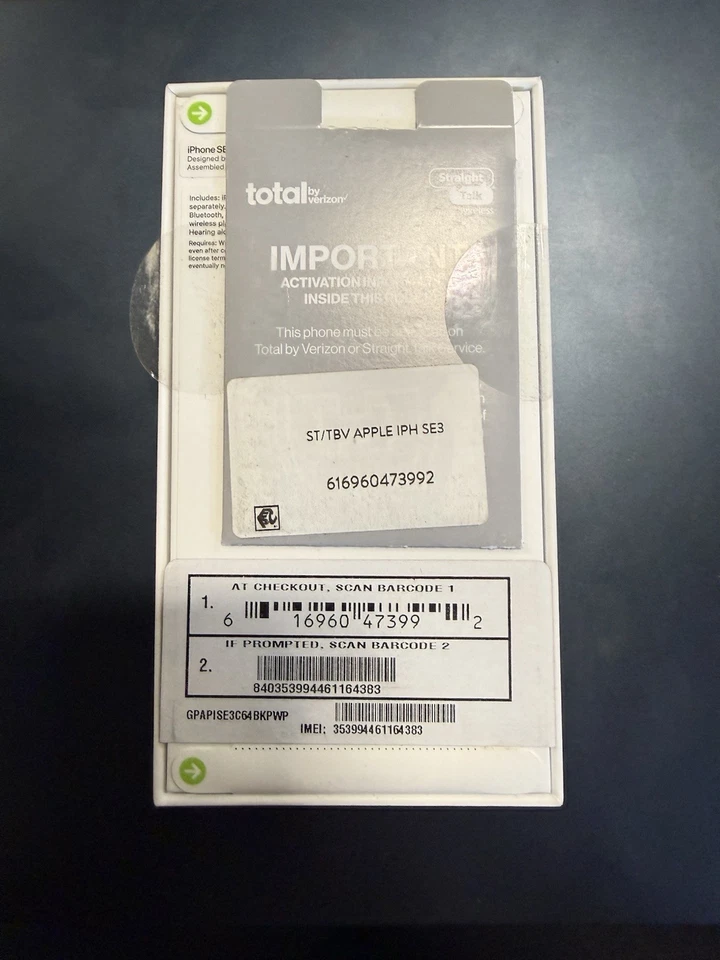 Apple iPhone SE3 (2022) - 64 GB - Medianoche (Straight Talk) - ENVÍO GRATUITO EN 2 DÍAS Foto 3 de 3