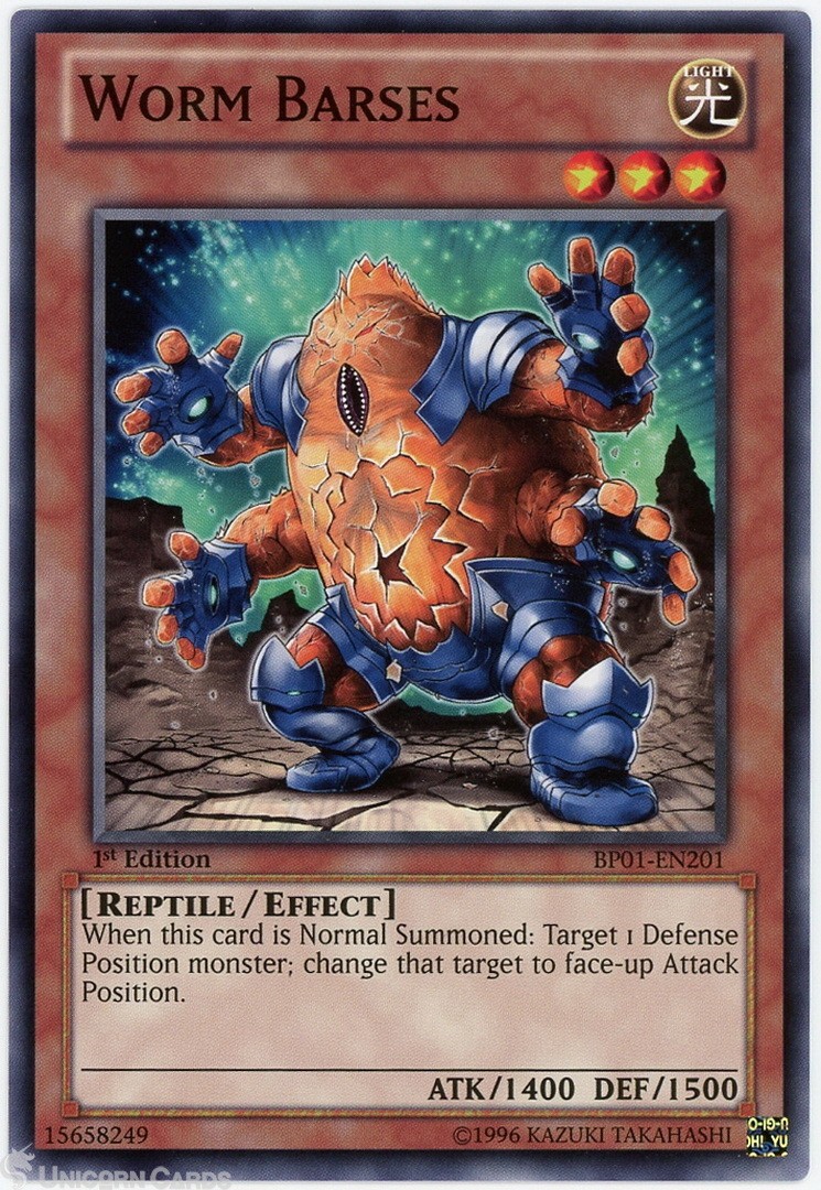BP01-EN201 Worm Barses : Starfoil Rare 1st Edition Mint YuGiOh Card
