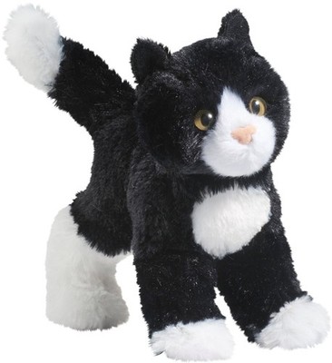 Douglas Snippy Black & White Cat Plush Stuffed Animal Medium, / 