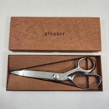 Gingher Pinking Shears G-7P Scissors Silver Vintage Box Brazil Sewing Seamstress