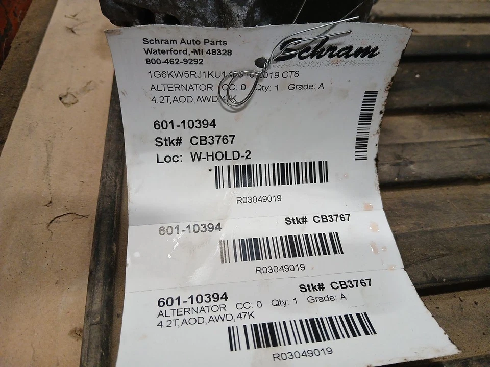 2019 Cadillac CT6 Alternator 3049019 - Image 3 of 4