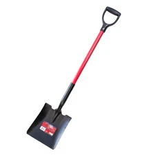 HOT-14-Gauge Square Point Shovel with Fiberglass D-Grip Handle