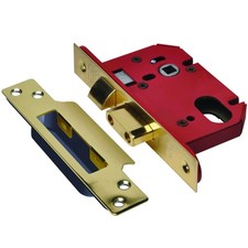 UNION StrongBOLT 22WCS Mortice Bathroom Lock Polished Brass 68mm 2.5in Visi
