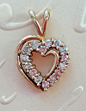 10K Gold Diamond Heart Pendant