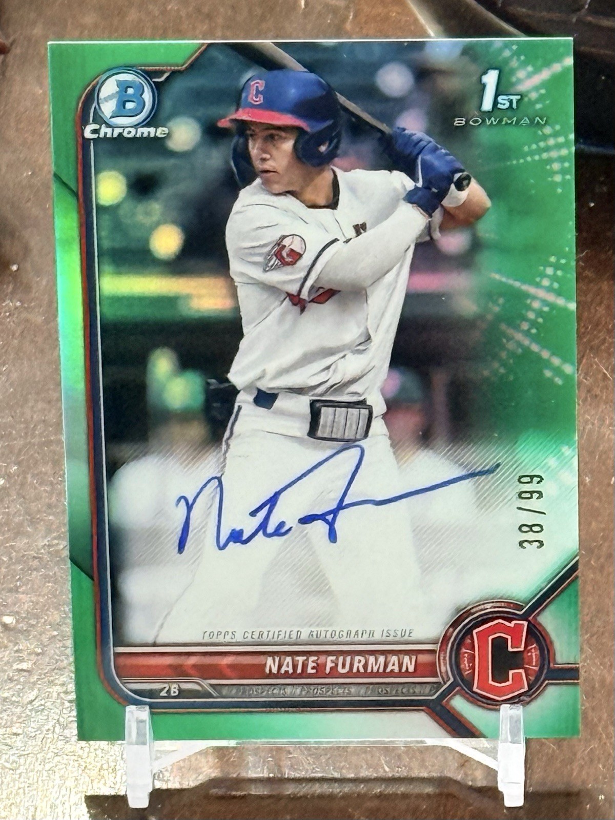 2022 1st Bowman Chrome Auto rookie Green Refractor Nate Furman /99 San Francisco