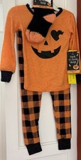 Trick or Treat Sleep Pajama Set Size 2T Black Orange NWT Halloween Pumpkin