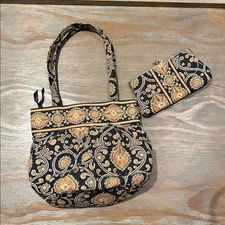 Vera Bradley "Cafe Latte" Hannah Bag & Wallet Set – Retired Pattern