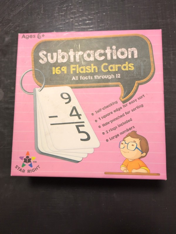 Complete Star Right Education Subtraction Flash Cards,0-12(All Facts, 169 Cards)