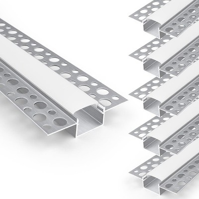 6-Pack 3.3FT/1M Plaster-in LED Channel, Trimless Recessed LED Strip Channel w...