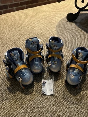 New Without Box. Two Pair Bluey trainer Skates.  One Missing Strap. Size J9-J12