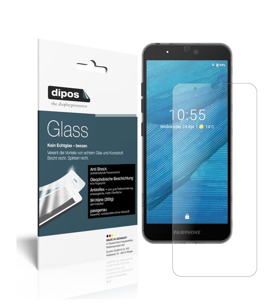 2X Schutzfolie FüR Fairphone 3 Matt - Anti-Shock 9H Folie Dipos Glass-image