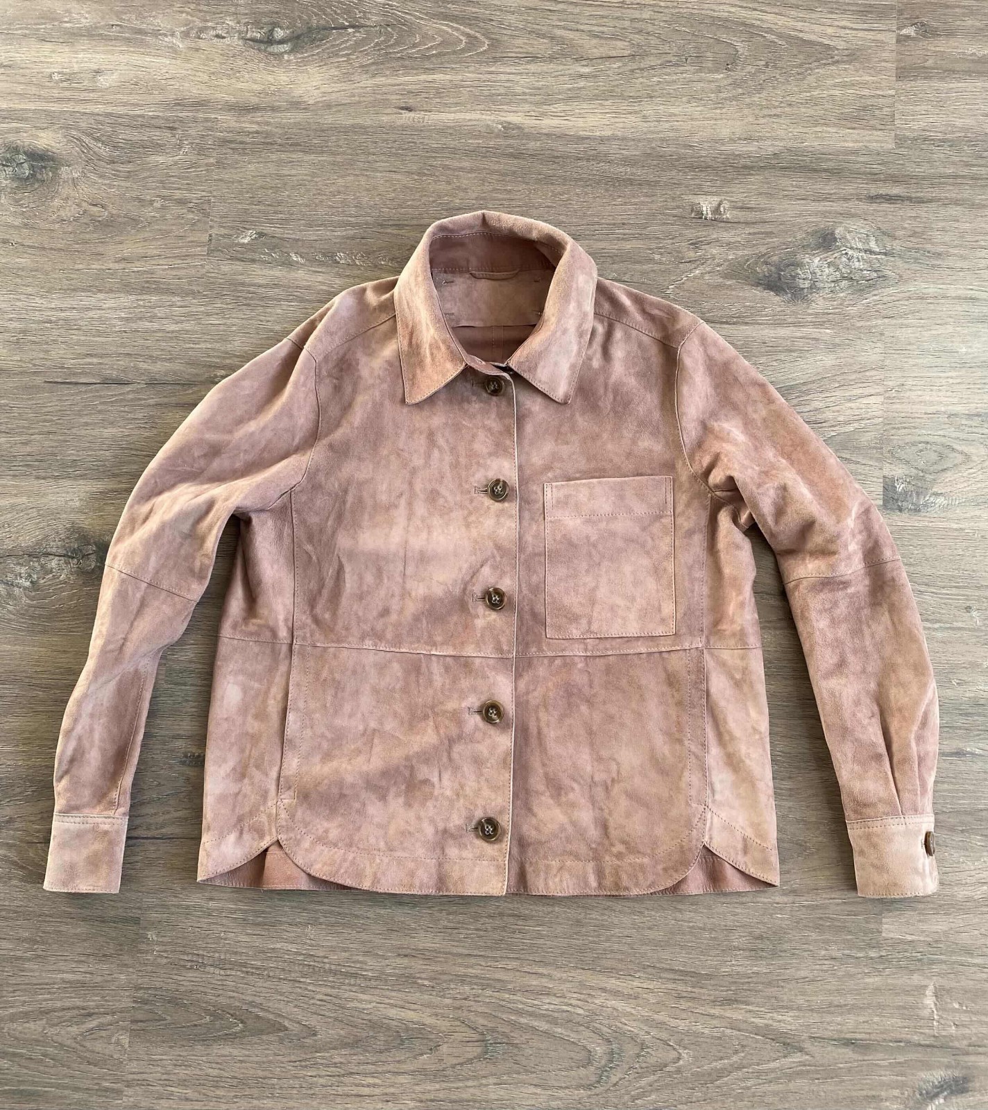 Luisa Cerano damen leder hemd braun suede jacket Size S RRP 595 €