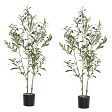 Artificial Olive Tree Tall with Natural Wood Trunk and Lifelike 3.2ft