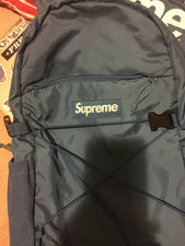 Supreme Blue Cordura Hiking Backpack Adjustable Straps Zipper Buckle Closure
