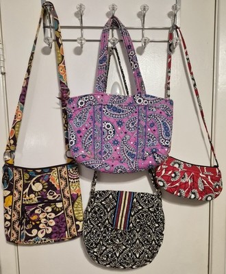 Vera Bradley Purse Lot of 4 *See Pics, Some Fading On Purple Bag*