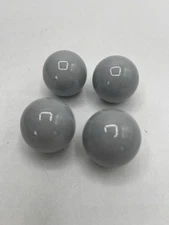 4 Vintage Porcelain Drawer Pull Cabinet Knobs Round 1" Ball Gray No Screws