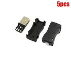 5Pcs Connector Mini Usb Male Plug Plastic Shell Solder For Cable Type B bb