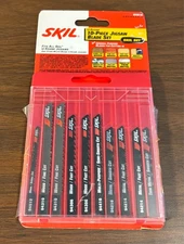 SKIL - 10 Piece Jigsaw Blade Set (#94910) w/ plastic storage case- new old stock